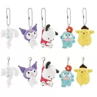 10-Type Set "Sanrio Character Cuters Pinch and Tie Mascot"