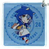 戌神 Korolene (Sonic) Acrylic Block Key Holder "Virtual YouTuber Hololive 戌神 Korolene × SONIC THE HEDGEHOG SonKorolene 2024 Collaboration Cafe Shado-Korolene EDITION"