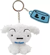 "CRAYON Shinchan" Plush toy key ring with white embroidered charm