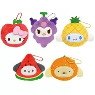 5-Type Set "Sanrio Character Cters Kaoritsuki Fruit Mascot Plush toy"