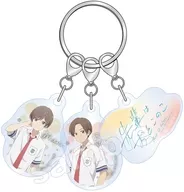 B. Makoto Hanaoka & Ryuji Ōga 3-chain acrylic key holder "Senpai wa ototonoko"