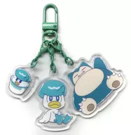 Snorlax & クワッス 3-chain key holder "Pocket Monsters Tokimeki Retro Campaign in Namco" Target crane game machine play privilege 3-chain key holder award