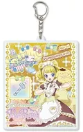 02. Mirei Minami x Pom-Pom-Poms Pudding (Life-size & Mini Character illustration) Decaacrylic key holder "PriPara 10th Anniversary x Sanrio Character Connectors"