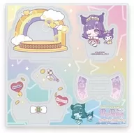 08. Hanaen Shuka x Kuromi (Mini Character Illustration) Acrylic Stand Plate "PriPara 10th Anniversary x Sanrio Character Connectors"