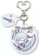 05. Saikyoin Hibiki x Cinnamoroll (Mini Character illustration) Acrylic key holder with heart-shaped Naskan parts "PriPara 10th Anniversary x Sanrio Character Claws"