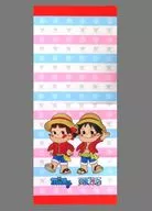 Ruffy & Pekochan face towel "milky×ONE PIECE"