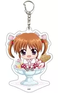 01. Takamachi Hanahana (ice cream ver.) Mini Character Illustration Decaacrylic Key Holder "Magical Girl Lyrical NANOHA Series"