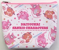 大妖怪×サンリオキャラクターズ(ピンク) ポーチ 「エニマイくじ 大妖怪×サンリオキャラクターズ」 C賞