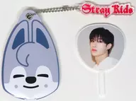 Banchan Random Mini Uchiwa Keyring (Charm : Red) Wolf Chan "Stray Kids World Tour "