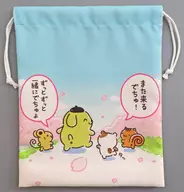 Human Koma Pom Pom Purin Team Purin drawstring bag "Sanrio Character Cters" with a Purin Gusset