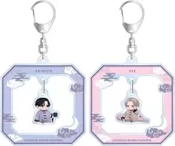 Akihito Kuji & Sae Takatsuki (Chibi Character / pajama ver.) Dr. Kaoruko Miyama's drawing of Yurayura Acrylic Key Holder 2-Piece Set "Perfect addiction"
