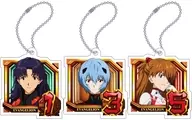 Misato Ray Asuka Normal Pattern Acrylic Key Holder 3-piece Set "Pachinko Sin Evangelion"