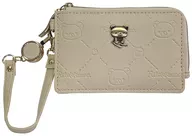 ベージュ 格子型押しシリーズ コインパスケース 「リラックマ」