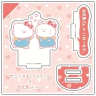 [新品] 01.お文具さん×ハローキティ(コラボイラスト) アクリルスタンドプレート 「お文具といっしょ×サンリオキャラクターズ」