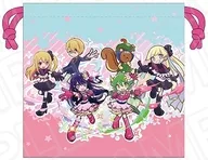 A.アイ＆アクア＆ルビー＆ドラコケンタウロス＆ラウン＆パプリス サテン巾着 「ぷよぷよ!!クエスト×推しの子」