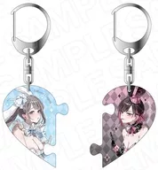 [新品] 志乃＆恋(バニー ver.) ハートペアキーホルダー 「志乃と恋」