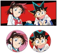 鉄刃＆峰さやか 缶バッジ付キャラクター大判タオル 「真・侍伝 YAIBA」