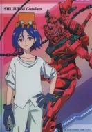 Red Gundam & Shuji ito "Mobile Suit Gundam GQuuuuuuX Jumbo Carddas/Flat Gashapon Clear Visual Poster"