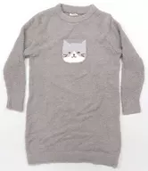 ハッチ モールワンピース グレー M-Lサイズ 「Fuku Fuku Nyanko(ふくふくにゃんこ)」