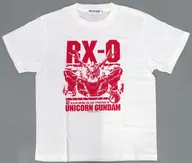 RX-0 ガンダムユニコーン(ピンク) Tシャツ ホワイト Mサイズ 「機動戦士ガンダムUC」 ガンダムカフェ限定