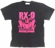 RX-0 ガンダムユニコーン(ピンク) Tシャツ ブラック Mサイズ 「機動戦士ガンダムUC」 ガンダムカフェ限定