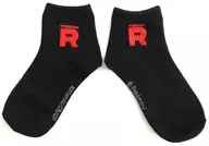 ロゴ(TEAM/R/刺繍) Team Rocket BK ミドルソックス 23-25cm 「ポケットモンスター」