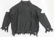 雷太プロデュース ダメージ＆スリットニット ブラック フリーサイズ 「Sparkle Closet」 第1弾グッズ