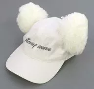 ミッキーマウス(ホワイト/名前ロゴ/ポンポン付き) キャップ 「ディズニー」 東京ディズニーリゾート限定