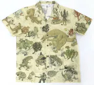 ウルトラ怪獣 もののけ絵巻(総柄) アロハシャツ ベージュ Mサイズ 「ウルトラシリーズ」 羽田空港限定