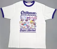 みんな スーパーマーケットなTシャツ バニラホワイト Lサイズ 「ちいかわ なんか小さくてかわいいやつ×サンリオキャラクターズ」