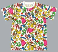 マリオ＆ルイージ＆ピーチ姫＆クッパ＆ヨッシー(総柄) Tシャツ ホワイト Mサイズ 「スーパーマリオ」 ユニバーサル・スタジオ・ジャパン スーパーニンテンドーワールド限定