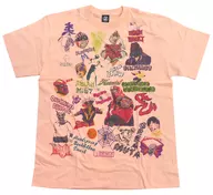 グレート・ムタ(全日本プロレス) 歴代イラスト総柄 Tシャツ ライトピンク Lサイズ