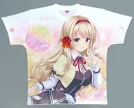 篠森涼花 両面フルグラフィックTシャツ ホワイト×イエロー Lサイズ 「乙女が結ぶ月夜の煌めき」