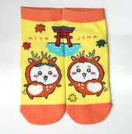 ちいかわ＆ハチワレ(宮島の鹿) キャラットソックス 22～25cm 「ちいかわ なんか小さくてかわいいやつ」 広島限定
