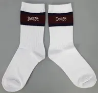 ロゴ(ホワイト×レッド×ネイビー) くつ下 22～24cm 「ドキドキくじ Denny’sくじ」 E賞