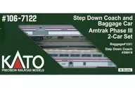 1/160 Step Down Coach and Baggage Car Amtrak Phase III 2-Car Set [106-7122]