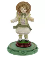 Jumo-shaped Bisque Doll (Hip Ribbon : Green) "Miniature Antique Museum"