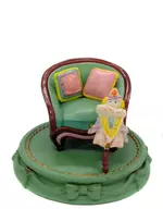 Art Nouveau style armchair (green) "Miniature Antique Museum"