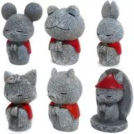 Conjunto de 6 tipos "Ojizosan - Monumento de piedra de oración - 2 Deidades"