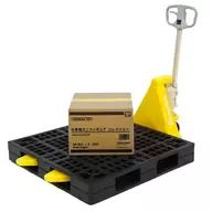 Yellow "1/24 Bishamon Hand Pallet Truck Collection with luggage"