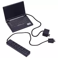 PC portátil y 6 grifos de boca "Expansión mundial del cableado"