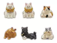 6-Type Set "Arts ユニブ Technicolor Pottery Cat Figure Mascot 2"