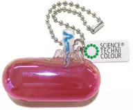 Enterobacteria phage T4 and E. coli (pink / ball chain) "Science Technicolor Enterobacteria phage T4 Rainbow Pearl Mascot & ball chain"