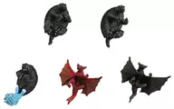 Conjunto de 5 tipos "Abraçando a Série 1 : Abraçando o Grande Monstro de Gamera, a Batalha Aérea de Brinquedos Capsule"