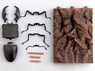 蘇門答臘虎大齒鍬形蟲(內齒下垂)"生物大圖鑒鋤頭10樹皮台座(小)SET>甲魚在線限定