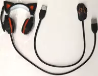 マウス＆ヘッドフォン 「本当に光る!ゲーミングパソコンマスコット オレンジネオンスタイル」