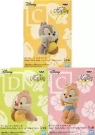 3-Type Set "Disney" Cutte! Fluffy Puffy ~ Chip, Dale & Clarice ~