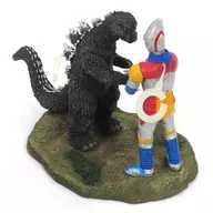 Godzilla e Jet Jagger, amigos da justiça, ver. "Godzilla vs. Meguro" Godzilla ornamentos, efeitos especiais : Daihyakka Resin-cast, ornamentos coloridos