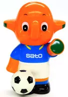 サトちゃん(サッカー/左腕上げ) 11cm コインバンク