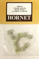 1/35 5 heads wearing British helmet(MkII×3、MkIII×II) -イギリス軍ヘルメットヘッド5種セット- [HBH03]